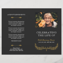 Yellow Wreath Celebration of Life Funeral Programm