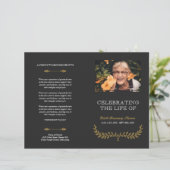 Yellow Wreath Celebration of Life Funeral Programm (Staand voorkant)