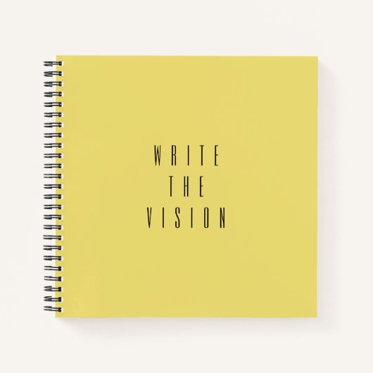 Yellow 'Write the Vision' Typography Journal Notitieboek (Voorkant)