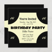 Yellow Year Birthday Invitation Kaart (Voorkant / Achterkant)