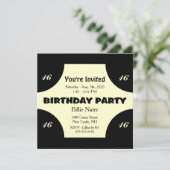 Yellow Year Birthday Invitation Kaart (Staand voorkant)