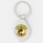 Yellow Yin Yang met levensboom Sleutelhanger (Voorkant)