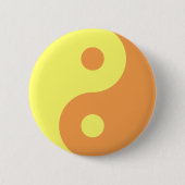 Yellow Yin Yang Symbool Ronde Button 5,7 Cm (Voorkant)