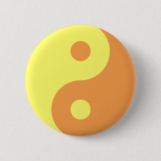 Yellow Yin Yang Symbool Ronde Button 5,7 Cm (Voorkant)