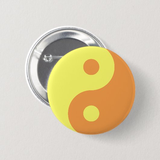 Yellow Yin Yang Symbool Ronde Button 5,7 Cm (Voorkant /achterkant)