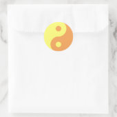 Yellow Yin Yang Symbool Ronde Sticker (Tas)