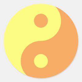 Yellow Yin Yang Symbool Ronde Sticker