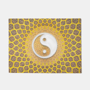Yellow Ying Yang Mandala Deurmat