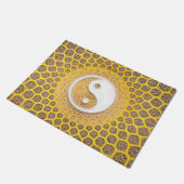 Yellow Ying Yang Mandala Deurmat (Schuin)