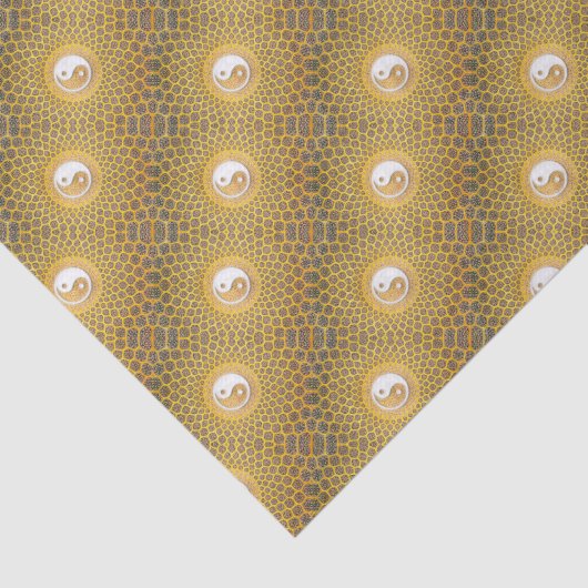 Yellow Ying Yang Mandala Tissuepapier (Detail)