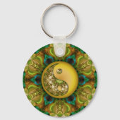 Yellow YinYang Mandala Sleutelhanger (Voorkant)
