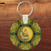 Yellow YinYang Mandala Sleutelhanger (Voorkant)
