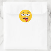Yellow Yuck Emoji Ronde Sticker (Tas)