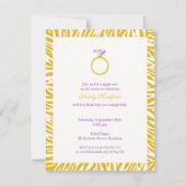 Yellow Zebra Bachelorette Party Flat Invitation Kaart (Voorkant)