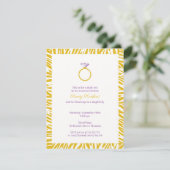 Yellow Zebra Bachelorette Party Flat Invitation Kaart (Staand voorkant)