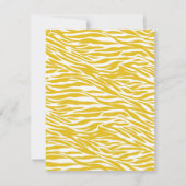 Yellow Zebra Bachelorette Party Flat Invitation Kaart (Achterkant)
