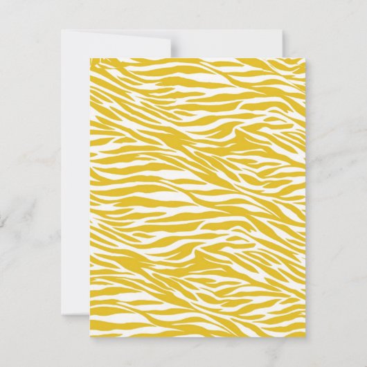 Yellow Zebra Bachelorette Party Flat Invitation Kaart (Achterkant)
