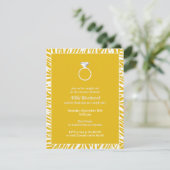 Yellow Zebra Bachelorette Party Flat Invitation Kaart (Staand voorkant)