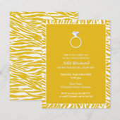 Yellow Zebra Bachelorette Party Flat Invitation Kaart (Voorkant / Achterkant)