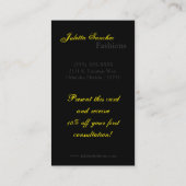 Yellow Zebra Print Pattern Visitekaartje (Achterkant)