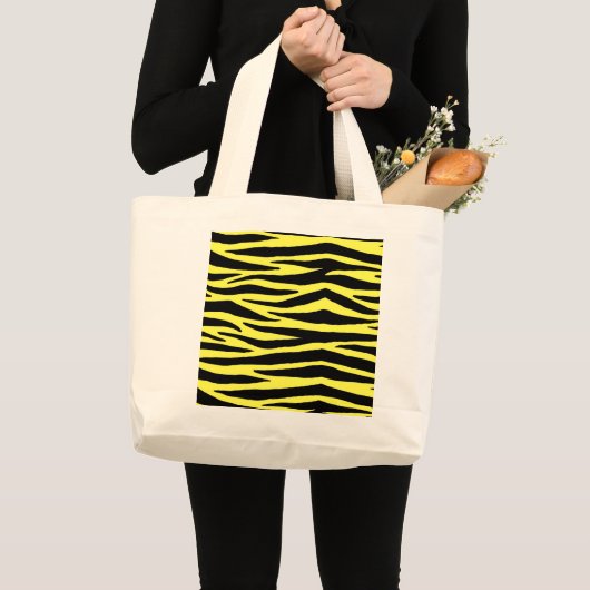 Yellow Zebra Stripes Canvas tas (Voorkant (product))