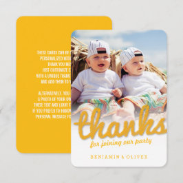 YellowBold Fun Sketch Bedankt Twins Verjaardagsfot