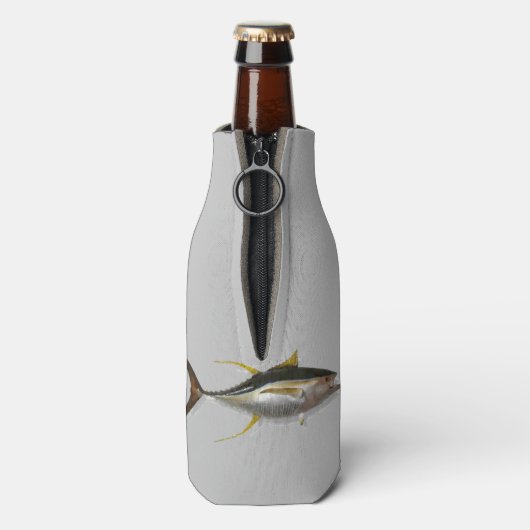 Yellowfin Tuna Custom Boot Naam Flesjeskoeler (Fles Achterkant)