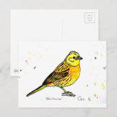 Yellowhammervogel Briefkaart (Voorkant / Achterkant)