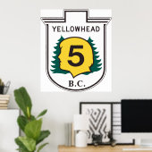 Yellowhead Road Sign Poster (Thuiskantoor)