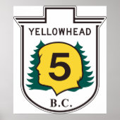 Yellowhead Road Sign Poster (Voorkant)