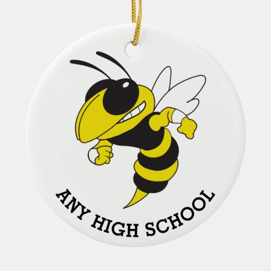 Yellowjacket High Class of Yellow Black Christmas Keramisch Ornament (Voorkant)