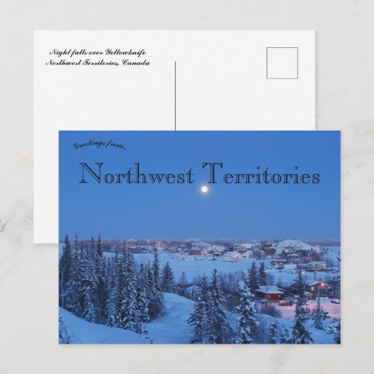 Yellowknife Northwest Territories Canada bij nacht Briefkaart (Voorkant / Achterkant)