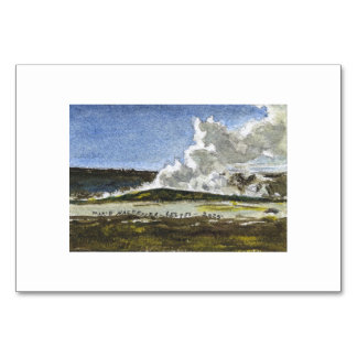 Yellowstone 3 Miniatuur Waterverf Afbeelding door Kaart