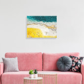 Yellowstone Abstract in Blauwgroen en geel Canvas Afdruk (Insitu (Woonkamer))