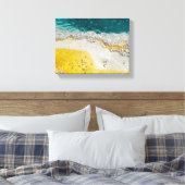 Yellowstone Abstract in Teal en Geel Canvas Afdruk (Insitu (Slaapkamer))