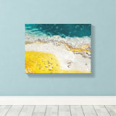 Yellowstone Abstract in Teal en Geel Canvas Afdruk (Insitu (Houten vloer))