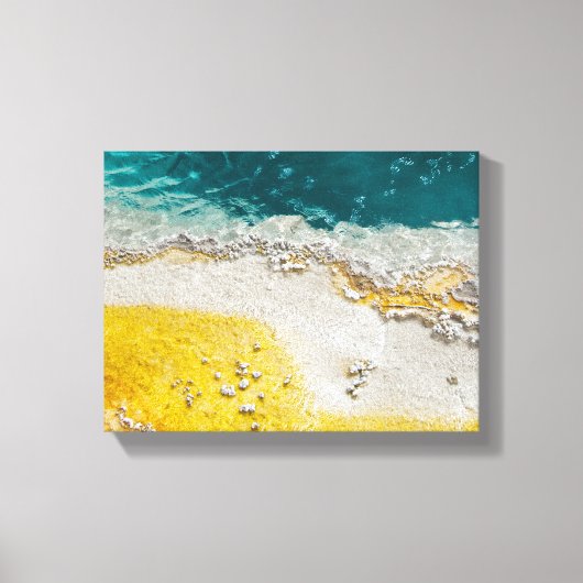 Yellowstone Abstract in Teal en Geel Canvas Afdruk (Voorkant)