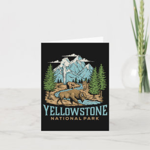 Yellowstone Amerika Nationaal Park Wolf Bison Beer Kaart