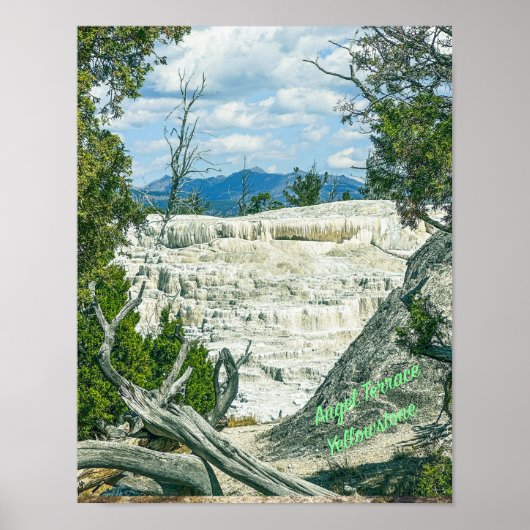 Yellowstone Angel Terrace in het Nationaal Park Poster (Voorkant)