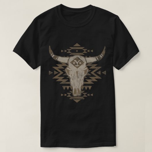 Yellowstone Artsy Cattle Skull T-Shirt (Design voorkant)