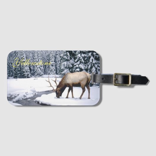 Yellowstone Bagagelabel-Elk Bagagelabel (Voorkant (horizontaal))