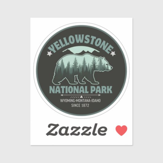 Yellowstone Bear Sticker – Explore the Wild Outdoo (Vel)