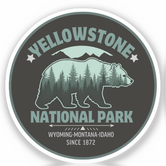 Yellowstone Bear Sticker – Explore the Wild Outdoo (Voorkant)