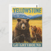 Yellowstone Bears Vintage Travel Briefkaart (Voorkant / Achterkant)
