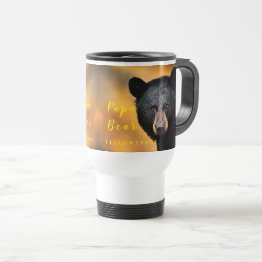 Yellowstone Beer Travel Mug-Papa Beer Reisbeker (Voorkant rechts)