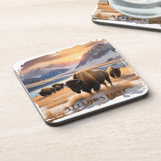 Yellowstone Bison Beverage Coaster Bier Onderzetter (Linkerzijde)