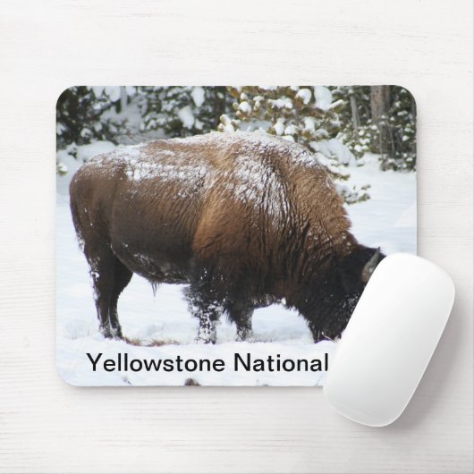Yellowstone Bison in Winter Mousepad Muismat (Met muis)