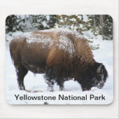 Yellowstone Bison in Winter Mousepad Muismat (Voorkant)