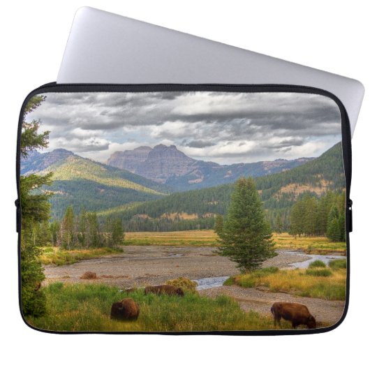 Yellowstone Bison Laptop Sleeve (Voorkant)