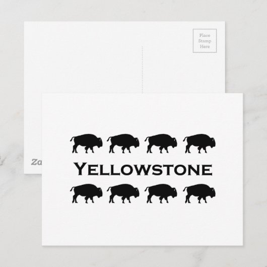 Yellowstone Bison Logo Briefkaart (Voorkant / Achterkant)